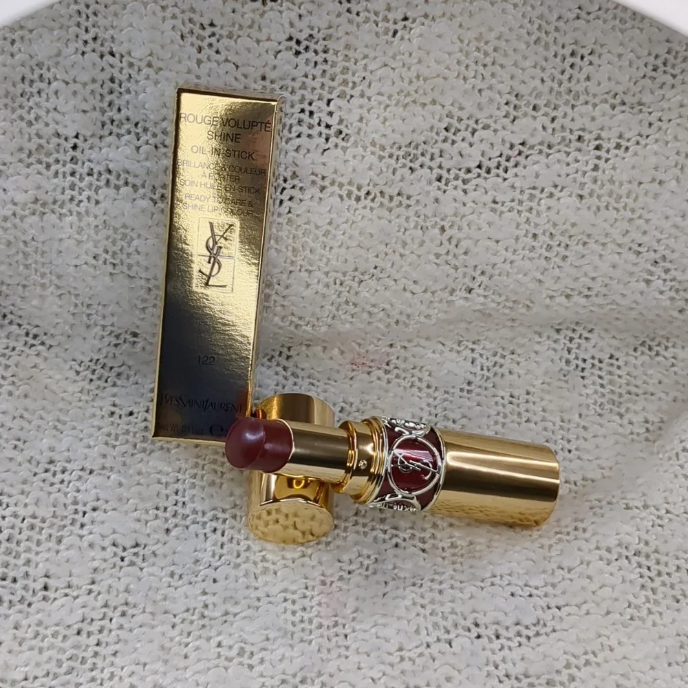 Yves Saint Laurent Volupté Shine Lipstick, Burnt Zellige (122), 3.2g/0.11oz